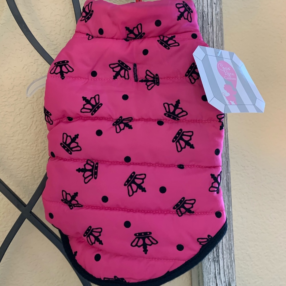 Coco Lane Couture Pink Dog Puffer Vest. Small.